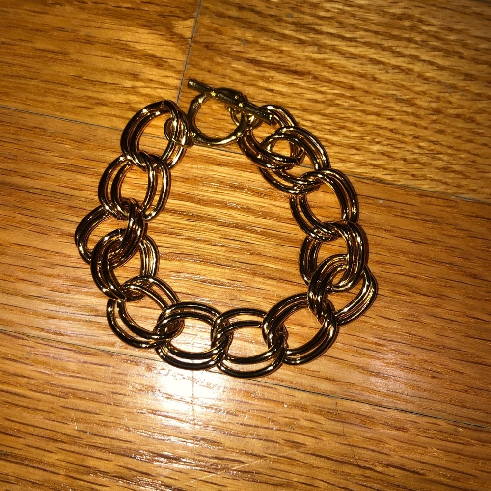 Gold bangle chain bracelet